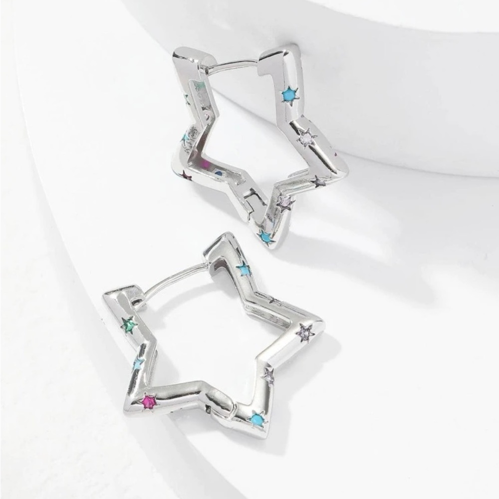 Star earrings with Stone detailing